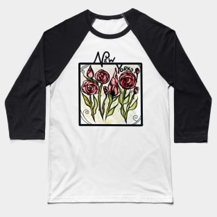 New York Rose Scape Baseball T-Shirt